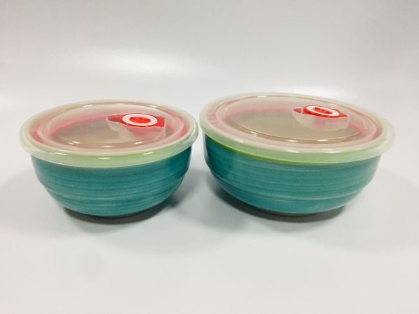 Set of salad bowls with lids 450ml, 800ml SPRING DROP AIRBRUSH 139-23092